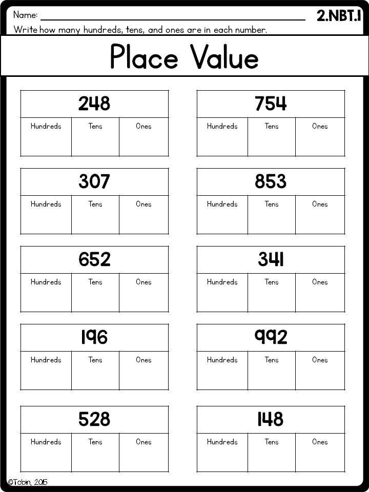 2nd Grade Place Value Worksheets Pdf