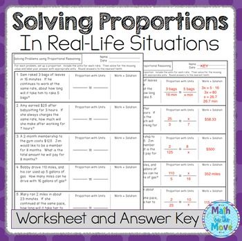 Proportions Worksheet Solving Proportions