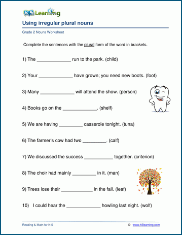 K5 Learning Grade 1 Grammar Worksheet