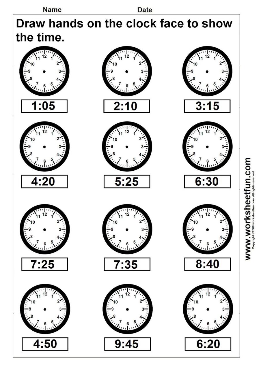Telling Time To The Minute Worksheets Free
