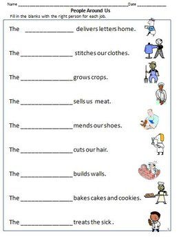 2nd Grade Jobs Worksheets For First Grade