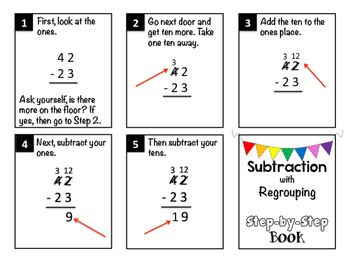 Double Digit Subtraction With Regrouping Steps