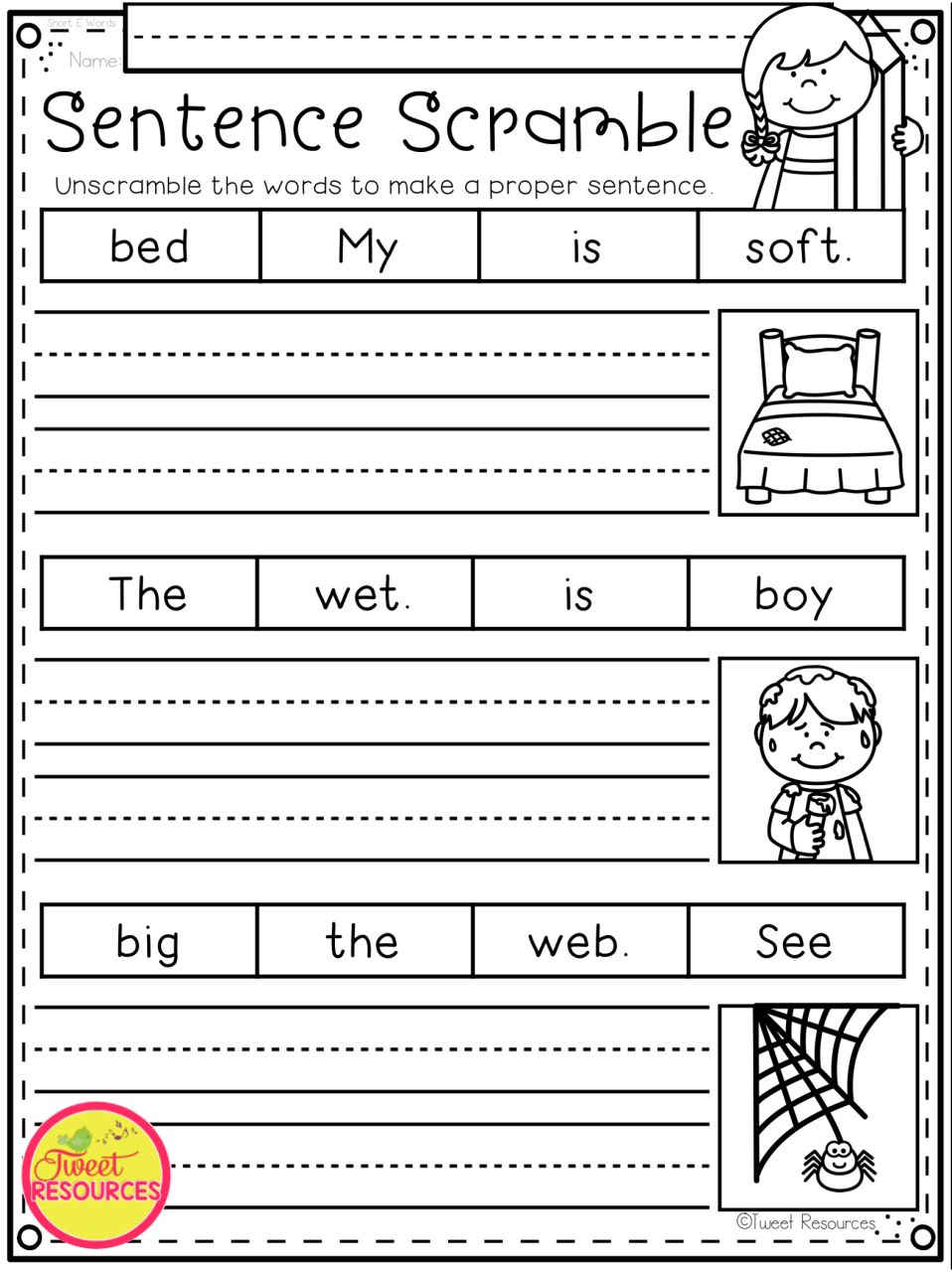 2nd Grade Sentence Structure Worksheets Free