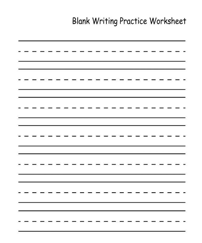 Writing Practice Worksheets For Kindergarten