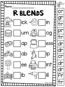 Blends Worksheets First Grade