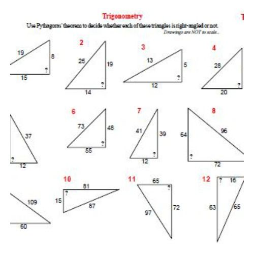 Trigonometry Worksheets