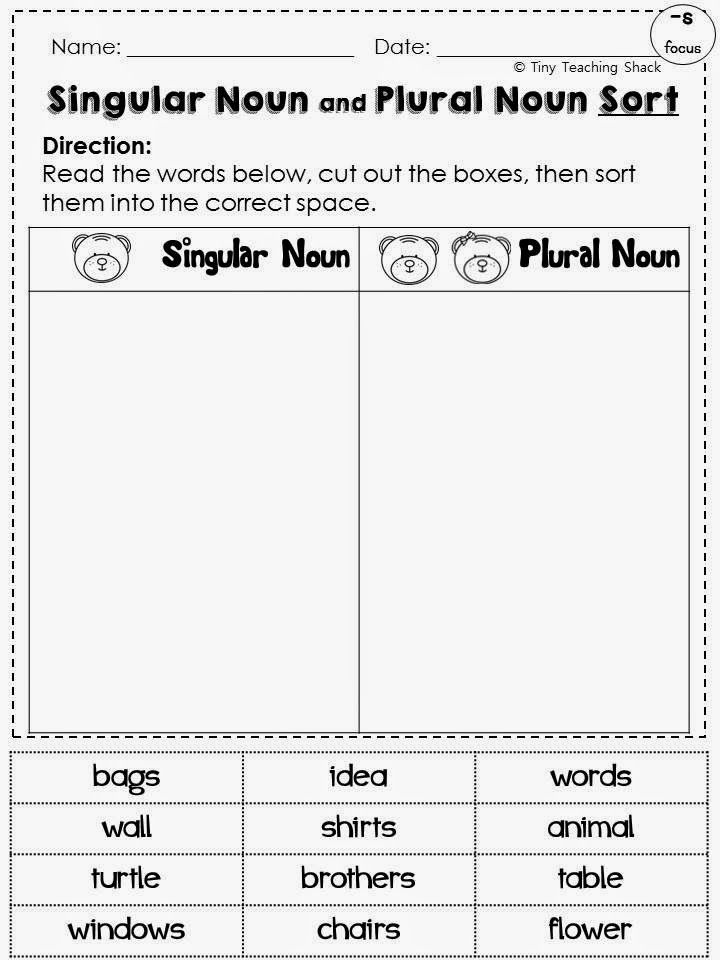 1st Grade Singular And Plural Nouns Worksheet
