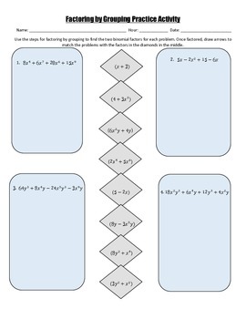 Factoring By Grouping Practice Worksheet
