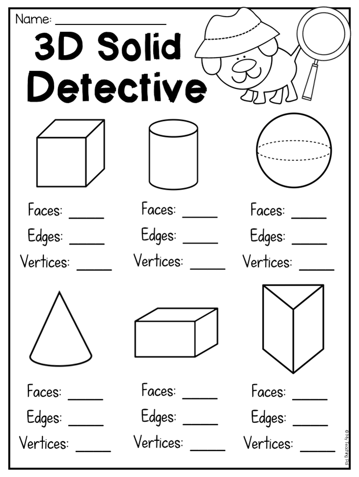 1st Grade 3d Shapes Worksheets Pdf