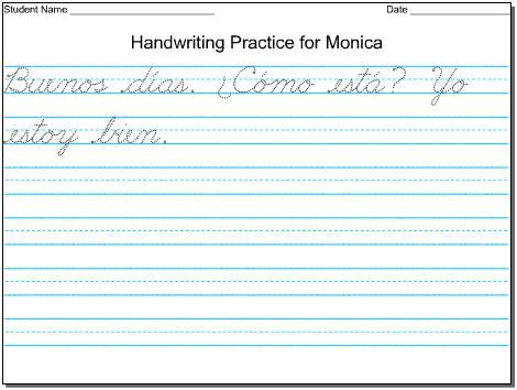 Free Handwriting Practice Sheets