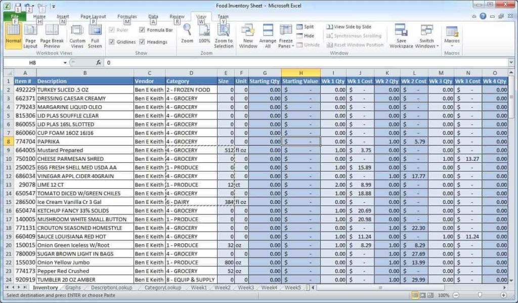 Worksheet Excel Sample