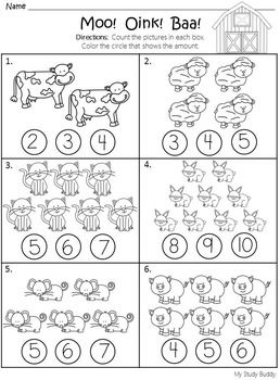 Preschool Math Worksheets 1-10