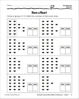 1st Grade Grouping Tens And Ones Worksheets