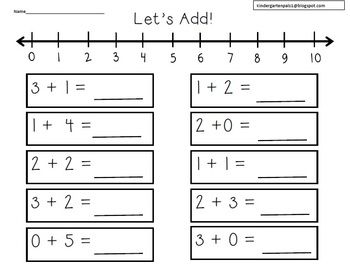 Number Line Worksheets For Kindergarten