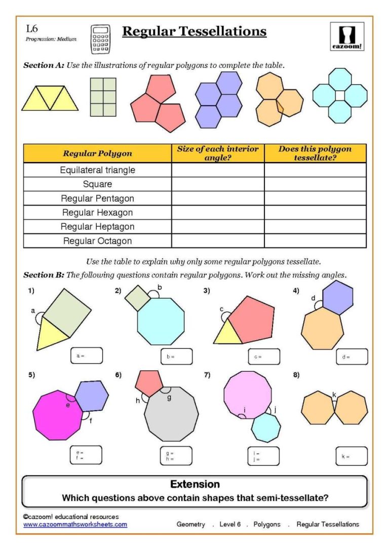 Angles In Polygons Worksheet Tes