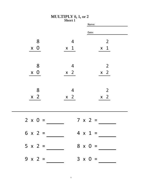 2nd Grade Basic Multiplication Worksheets