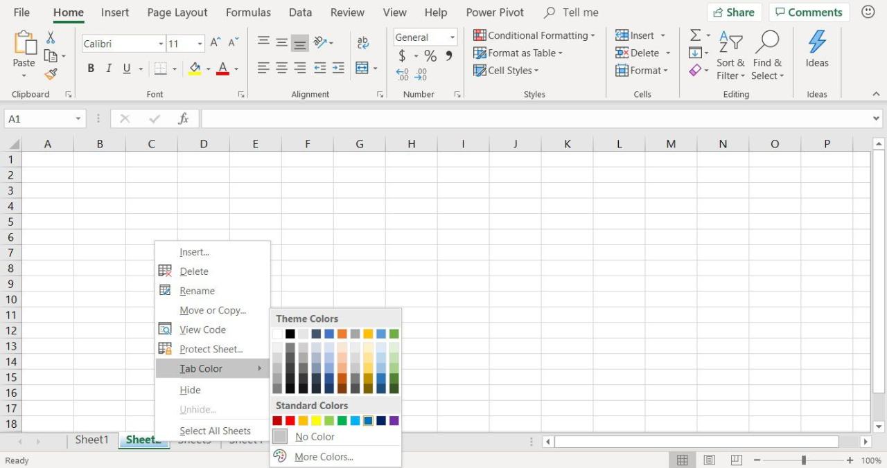 Change Sheet Tab Color Excel Mac
