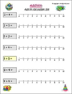 Maths worksheets for grade 1 kids to practice adding numbers on the