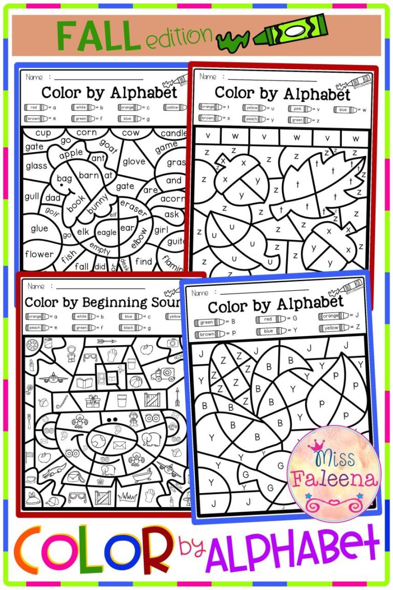 Color Code Worksheets First Grade