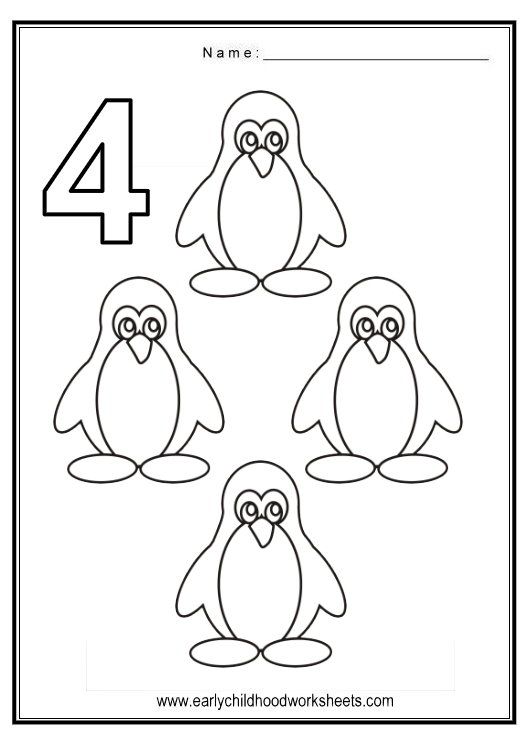 Preschool Worksheets Numbers 4
