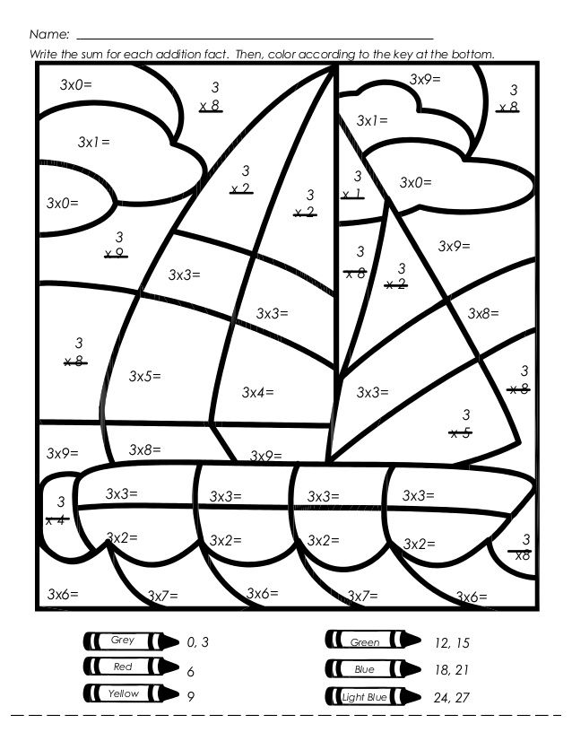 4th Grade Math Worksheets Multiplication Color By Number Kidsworksheetfun