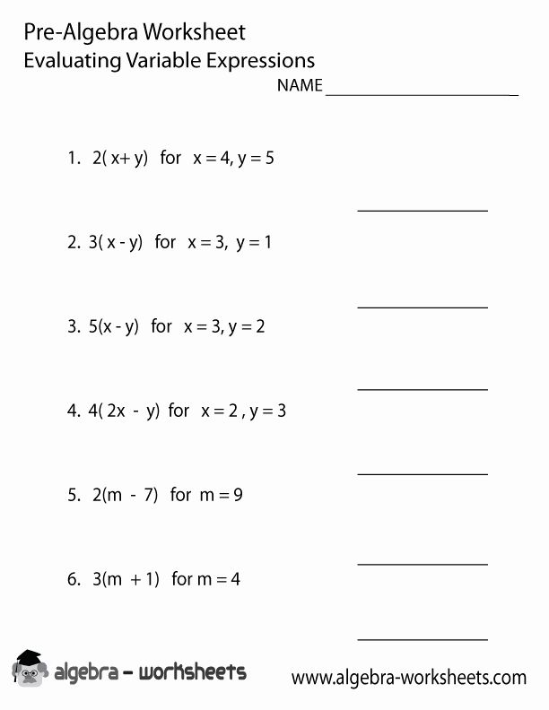 Literal Equations Worksheet Answer Key Awesome Variables Pre Algebra
