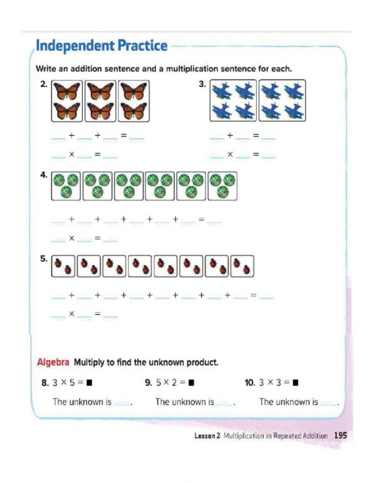 Repeated Addition Activities