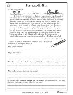Free Printable Reading Comprehension Worksheets 4th Grade