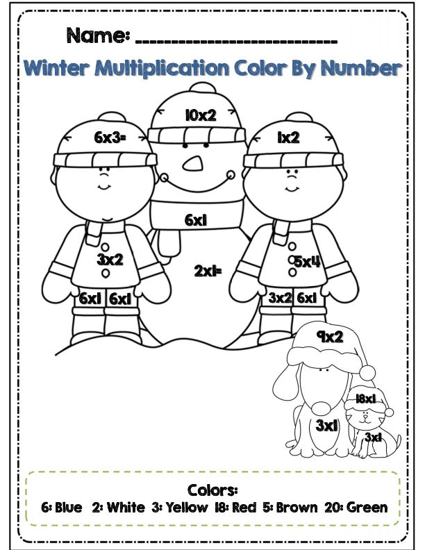 Color By Number Math Worksheets 3Rd Grade