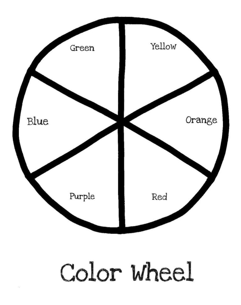 Printable Color Wheel Coloring Sheet