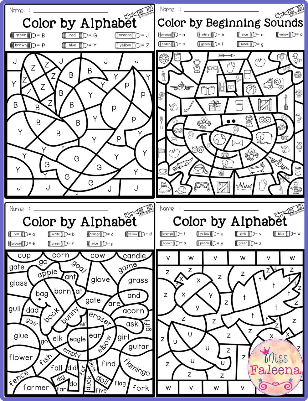 Color By Code Math Worksheets