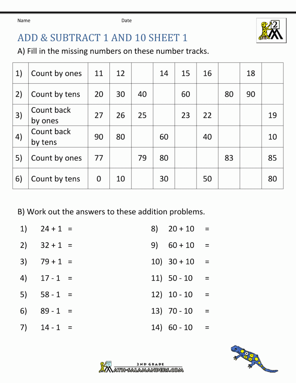 Printable Addition and Subtraction Worksheets