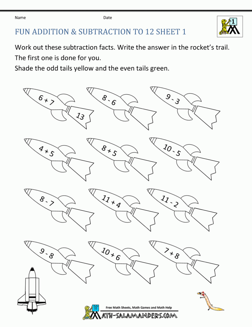 Fun Addition Worksheets For 1St Grade