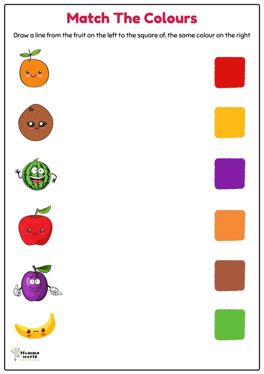 Color Matching Worksheet For Toddlers