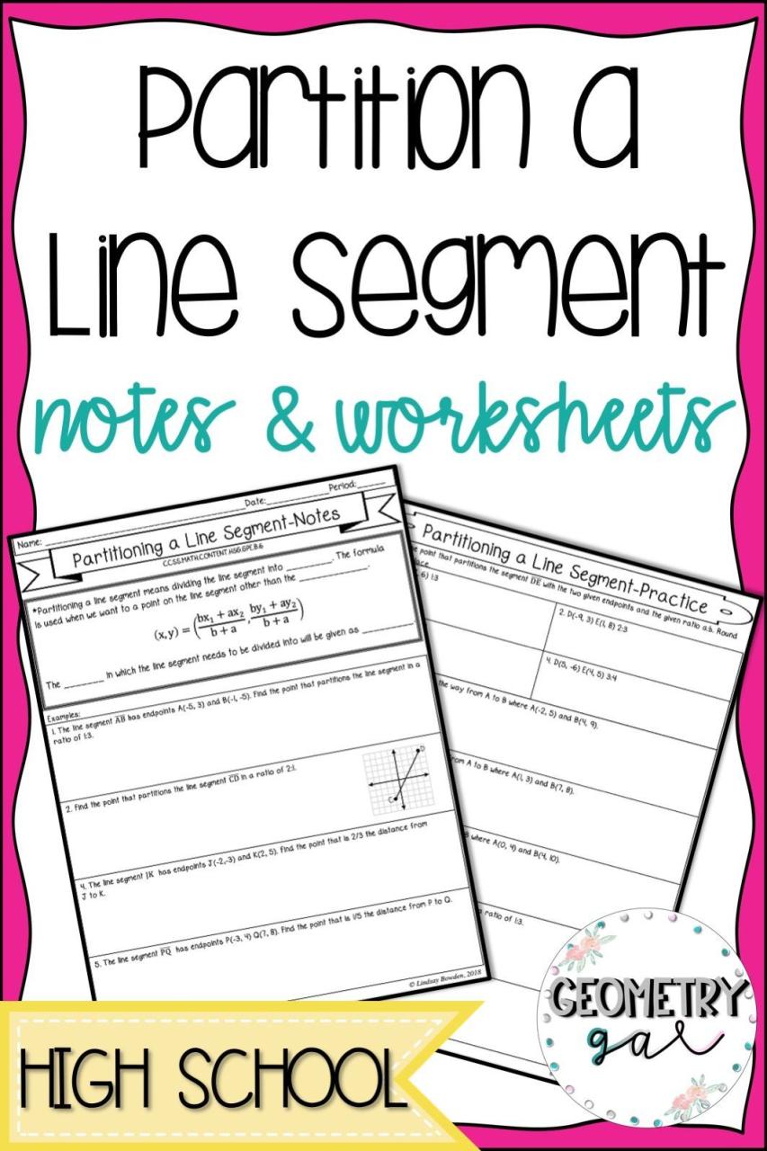 Partitioning A Line Segment Worksheet worksheet