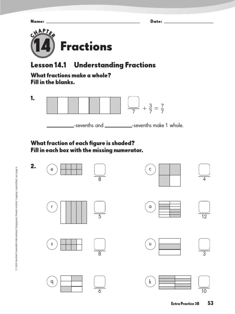 Fraction Worksheets 3Rd Grade Pdf