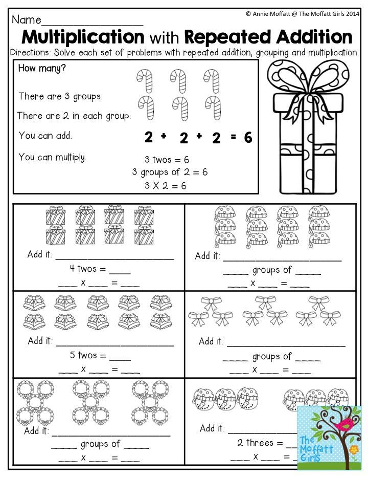 Multiplication Using Repeated Addition Worksheets