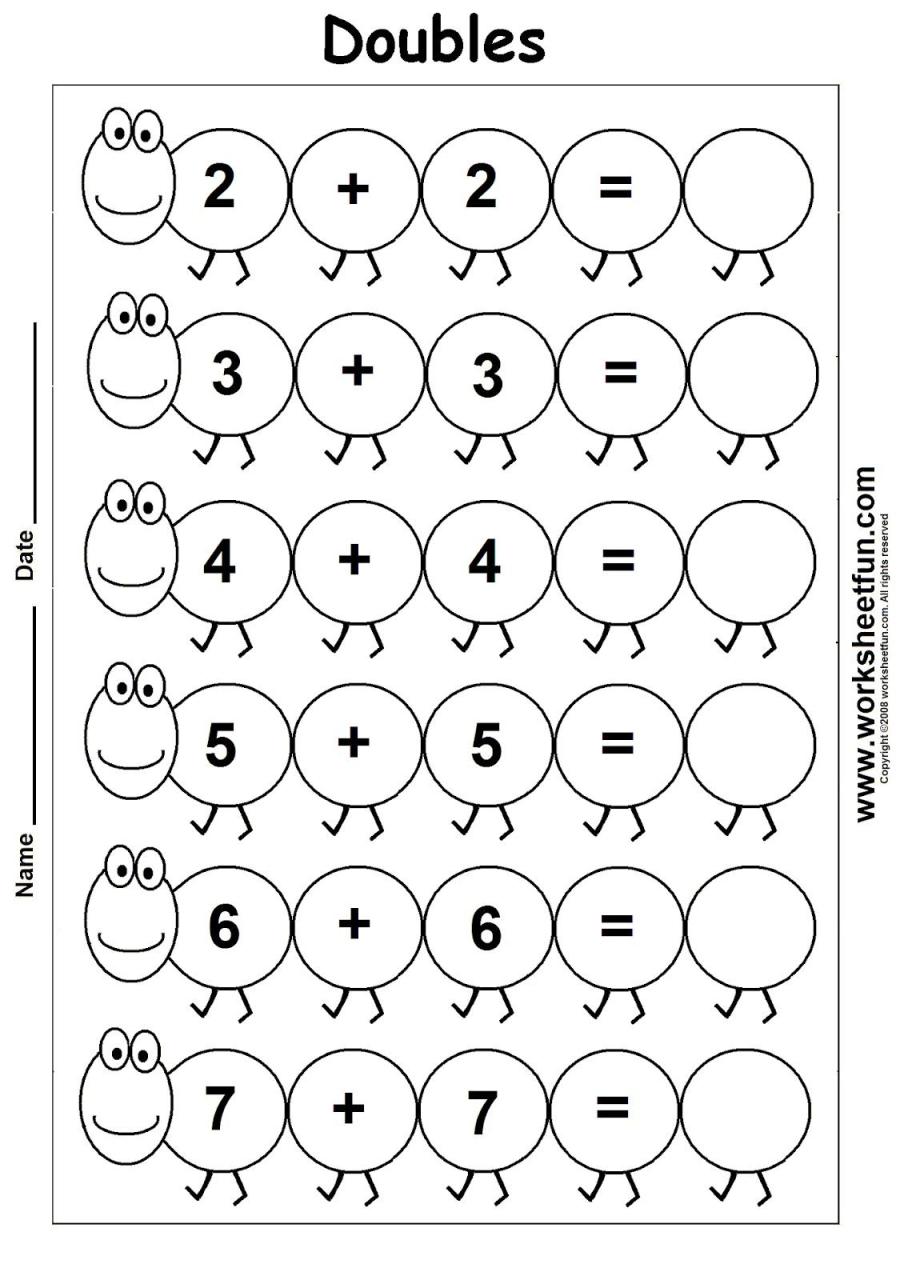 Kindergarten Math Worksheets Adding 1