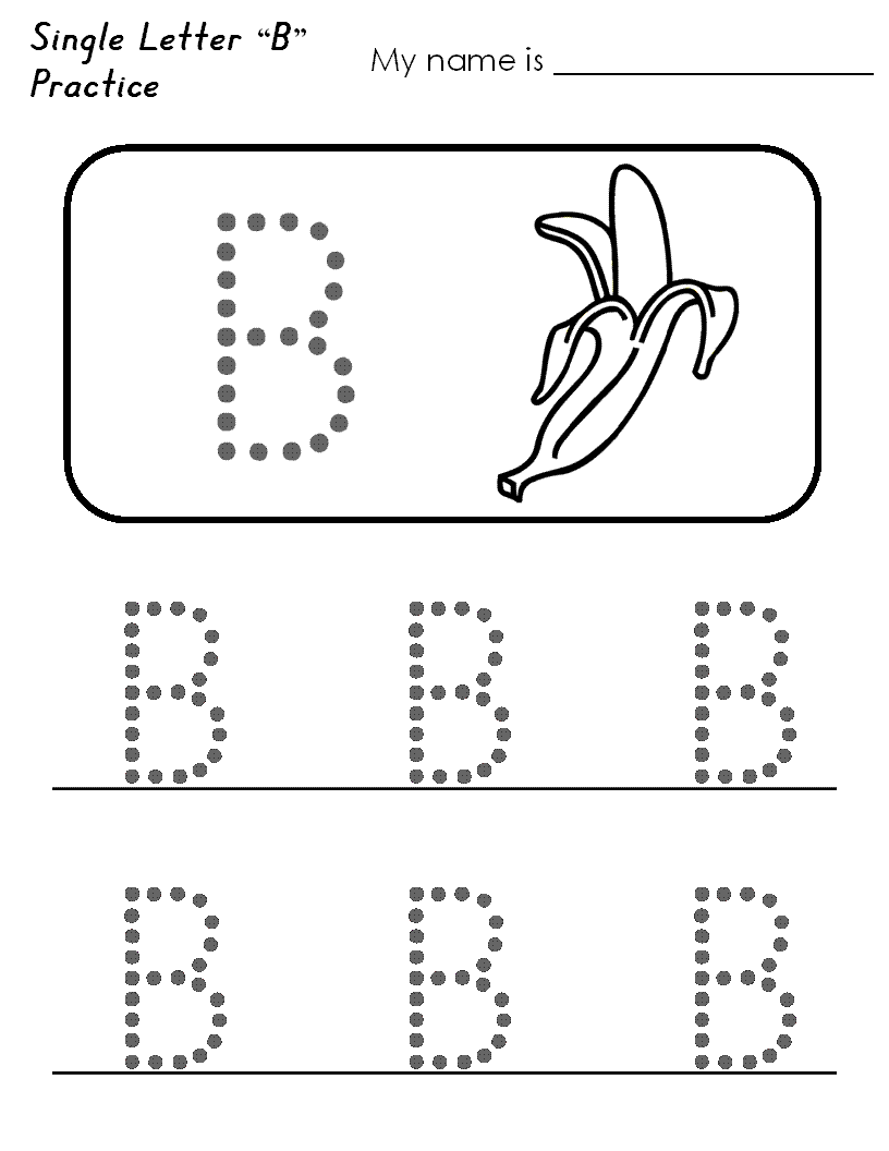 Preschool Worksheets Alphabet B