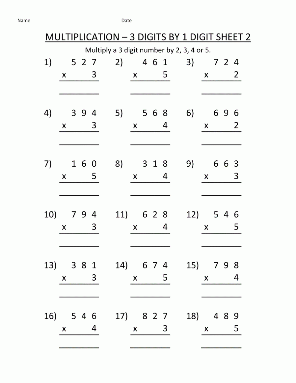 4th Grade Math Worksheets Printable Free