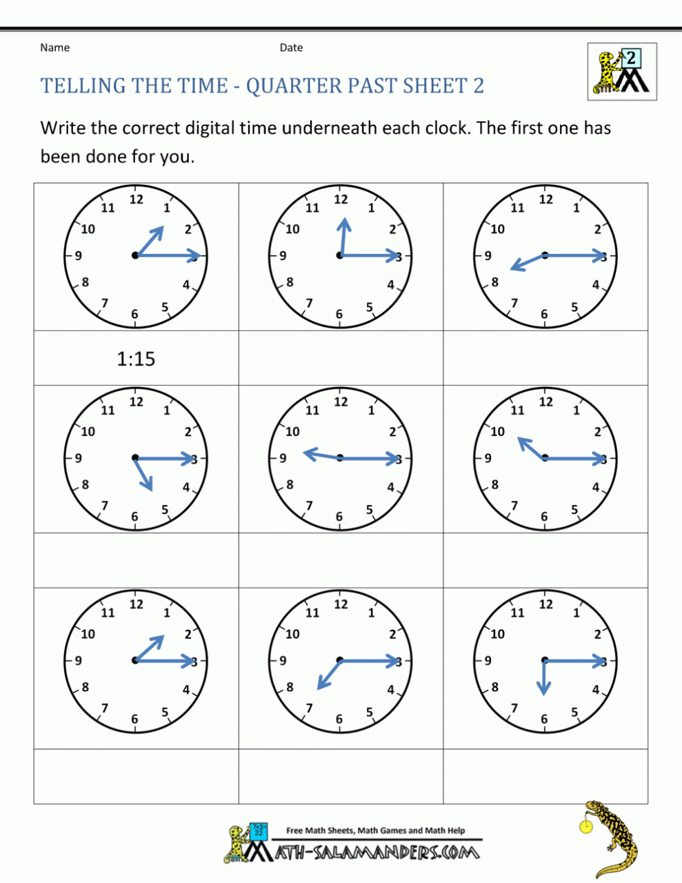 Timed Math Worksheets