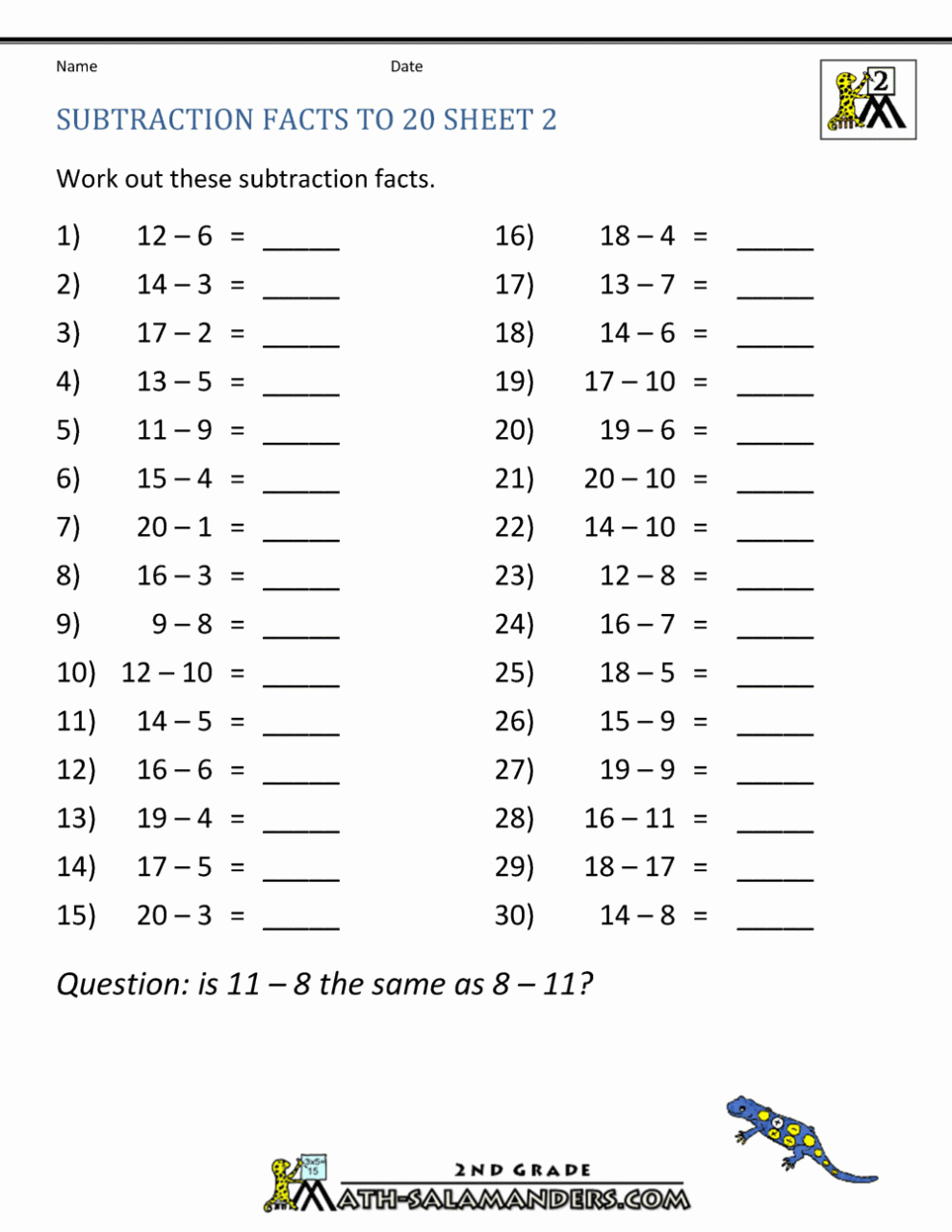 Maths Worksheets For Grade 1 Subtraction / addition and subtraction