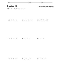 Solving One Step Equations Worksheet 7th Grade one step equations