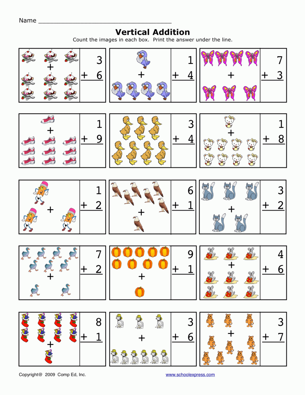 Addition To 10 Worksheets Kindergarten