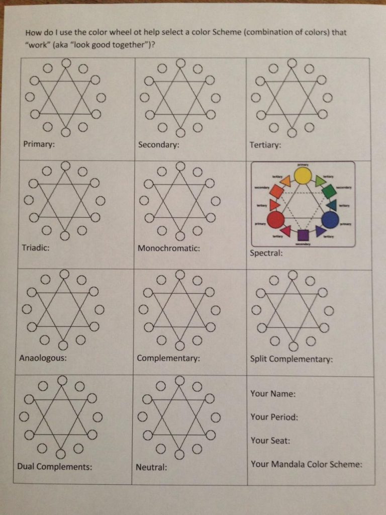 Color Combination Worksheet