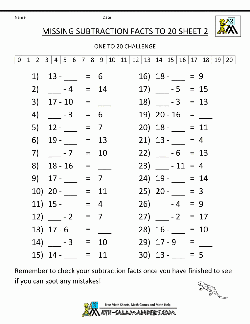 Subtraction Worksheets For Grade 2 Printable