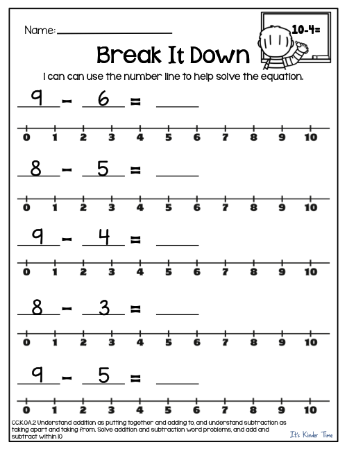 Number Line Math Worksheets For First Grade