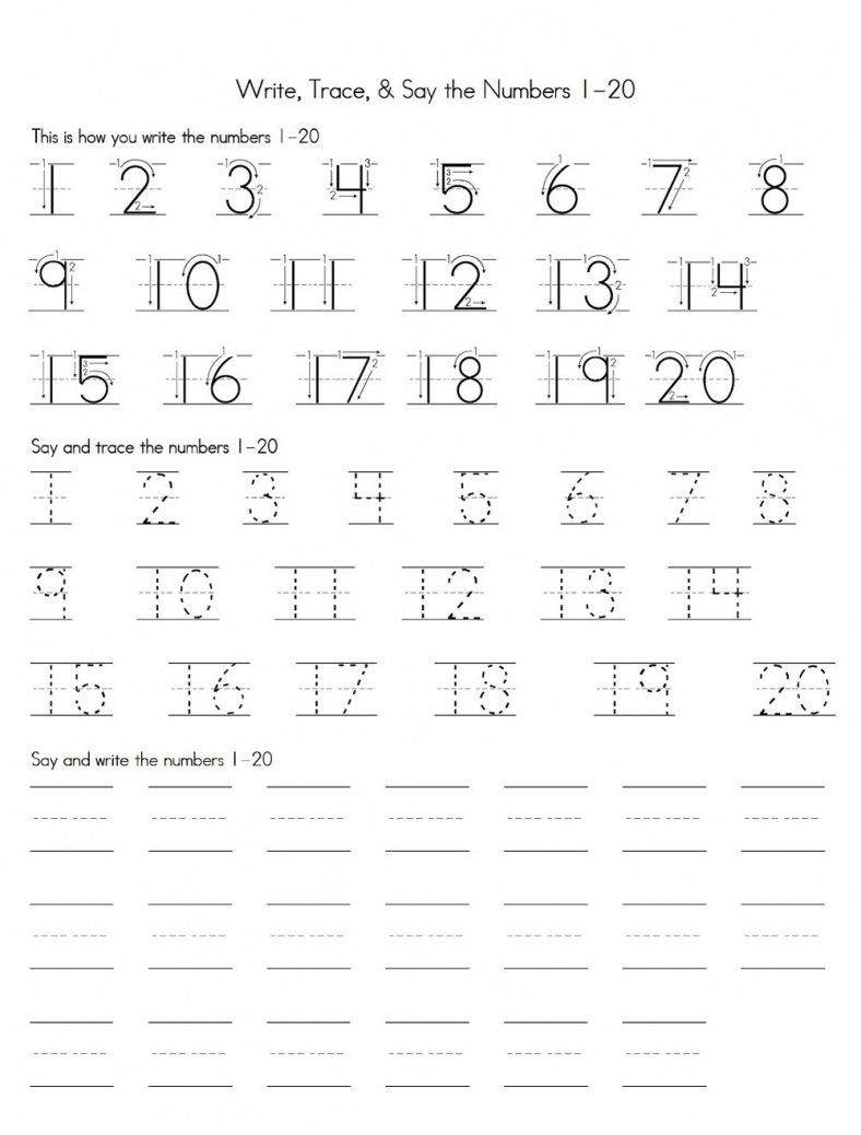 Number Worksheets 120 Printable 101 Activity Number writing