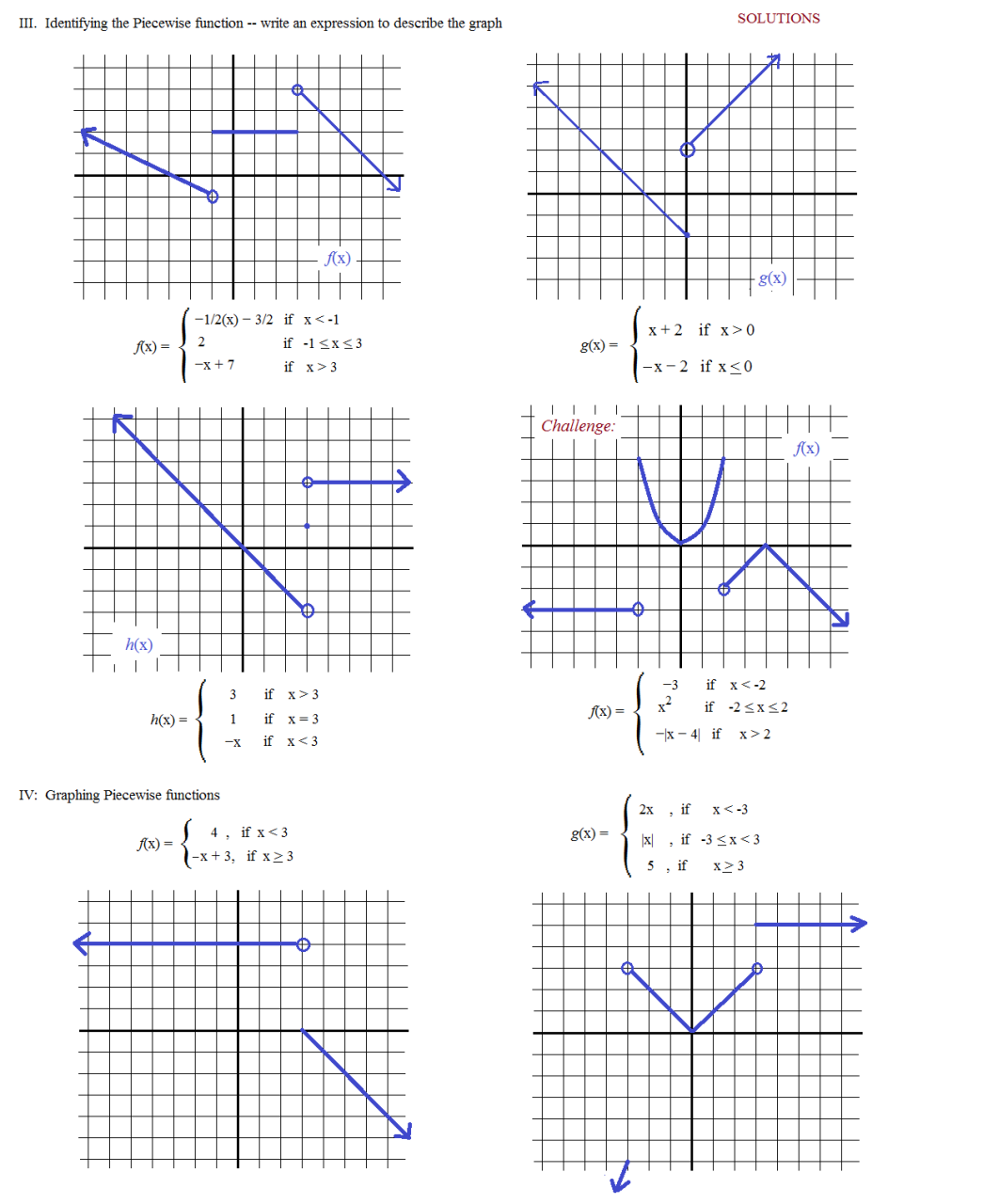 Piecewise functions Functions algebra, Linear function, Worksheets