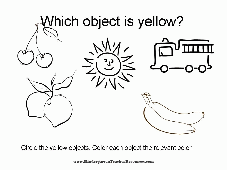 Color Yellow Printable Worksheets